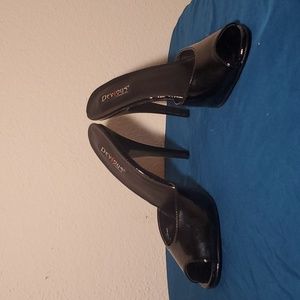 Pleaser black patent heel